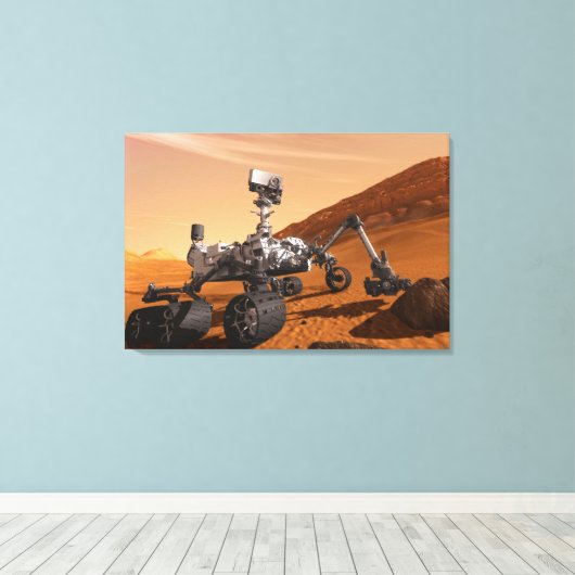 Mars Science Laboratory Curiosity Rover. Canvas Afdruk (Insitu (Houten vloer))