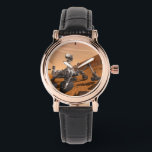 Mars Science Laboratory Curiosity Rover. Horloge<br><div class="desc">Het concept van Mars Science Laboratory Curiosity rover is een mobiele robot die het cadeau van Mars onderzoekt. In dit afbeelding onderzoekt de rover een rots op Mars met een set gereedschappen aan het uiteinde van de arm van de rover, die ongeveer 7 voet uitstrekt. Twee instrumenten op de arm...</div>