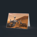 Mars Science Laboratory Curiosity Rover. Kaart<br><div class="desc">Het concept van Mars Science Laboratory Curiosity rover is een mobiele robot die het cadeau van Mars onderzoekt. In dit afbeelding onderzoekt de rover een rots op Mars met een set gereedschappen aan het uiteinde van de arm van de rover, die ongeveer 7 voet uitstrekt. Twee instrumenten op de arm...</div>
