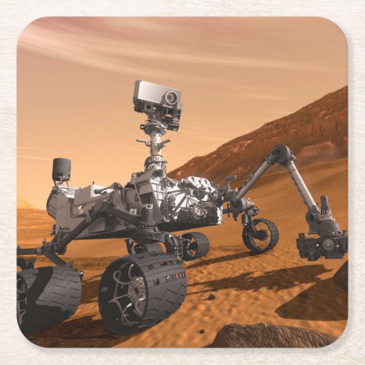 Mars Science Laboratory Curiosity Rover. Kartonnen Onderzetters (Voorkant)
