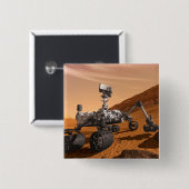 Mars Science Laboratory Curiosity Rover. Vierkante Button 5,1 Cm (Voorkant /achterkant)