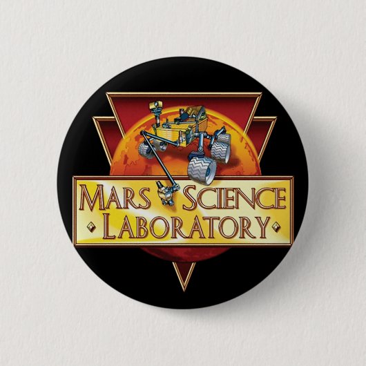 Mars Science Laboratory Missie Logo Ronde Button 5,7 Cm (Voorkant)