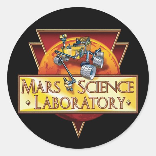 Mars Science Laboratory Missie Logo Ronde Sticker (Voorkant)