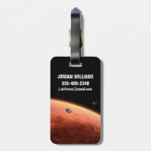 Mars Science Laboratory nadert Mars. Bagagelabel (Achterkant verticaal)