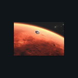 Mars Science Laboratory nadert Mars. Canvas Afdruk<br><div class="desc">Artistiek concept van Mars Science Laboratory ruimtesonde nadert Mars. De Curiosity rover is veilig verstopt in de aeroshell van het ruimtevaartuig.</div>