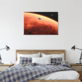 Mars Science Laboratory nadert Mars. Canvas Afdruk (Insitu (Slaapkamer))