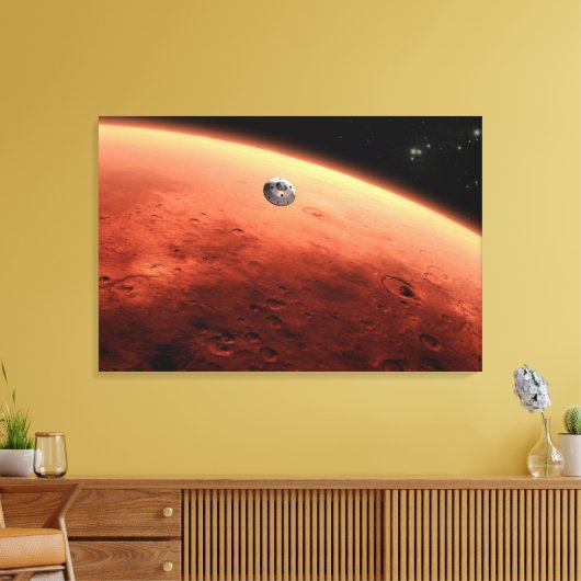 Mars Science Laboratory nadert Mars. Canvas Afdruk (Insitu (Woonkamer))