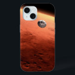 Mars Science Laboratory nadert Mars. iPhone 15 Case<br><div class="desc">Artistiek concept van Mars Science Laboratory ruimtesonde nadert Mars. De Curiosity rover is veilig verstopt in de aeroshell van het ruimtevaartuig.</div>