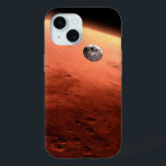 Mars Science Laboratory nadert Mars. iPhone 15 Case<br><div class="desc">Artistiek concept van Mars Science Laboratory ruimtesonde nadert Mars. De Curiosity rover is veilig verstopt in de aeroshell van het ruimtevaartuig.</div>
