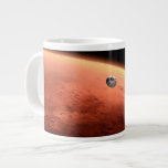 Mars Science Laboratory nadert Mars. Grote Koffiekop<br><div class="desc">Artistiek concept van Mars Science Laboratory ruimtesonde nadert Mars. De Curiosity rover is veilig verstopt in de aeroshell van het ruimtevaartuig.</div>