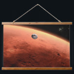 Mars Science Laboratory nadert Mars. Hangend Wandkleed<br><div class="desc">Artistiek concept van Mars Science Laboratory ruimtesonde nadert Mars. De Curiosity rover is veilig verstopt in de aeroshell van het ruimtevaartuig.</div>