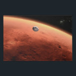 Mars Science Laboratory nadert Mars. Imitatie Canvas Print<br><div class="desc">Artistiek concept van Mars Science Laboratory ruimtesonde nadert Mars. De Curiosity rover is veilig verstopt in de aeroshell van het ruimtevaartuig.</div>
