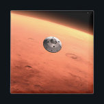 Mars Science Laboratory nadert Mars. Magneet<br><div class="desc">Artistiek concept van Mars Science Laboratory ruimtesonde nadert Mars. De Curiosity rover is veilig verstopt in de aeroshell van het ruimtevaartuig.</div>