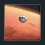 Mars Science Laboratory nadert Mars. Magneet<br><div class="desc">Artistiek concept van Mars Science Laboratory ruimtesonde nadert Mars. De Curiosity rover is veilig verstopt in de aeroshell van het ruimtevaartuig.</div>