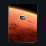 Mars Science Laboratory nadert Mars. Magneet<br><div class="desc">Artistiek concept van Mars Science Laboratory ruimtesonde nadert Mars. De Curiosity rover is veilig verstopt in de aeroshell van het ruimtevaartuig.</div>