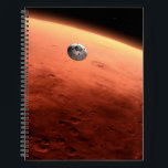 Mars Science Laboratory nadert Mars. Notitieboek<br><div class="desc">Artistiek concept van Mars Science Laboratory ruimtesonde nadert Mars. De Curiosity rover is veilig verstopt in de aeroshell van het ruimtevaartuig.</div>