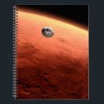 Mars Science Laboratory nadert Mars. Notitieboek<br><div class="desc">Artistiek concept van Mars Science Laboratory ruimtesonde nadert Mars. De Curiosity rover is veilig verstopt in de aeroshell van het ruimtevaartuig.</div>