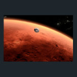 Mars Science Laboratory nadert Mars. Poster<br><div class="desc">Artistiek concept van Mars Science Laboratory ruimtesonde nadert Mars. De Curiosity rover is veilig verstopt in de aeroshell van het ruimtevaartuig.</div>