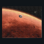Mars Science Laboratory nadert Mars. Puzzel<br><div class="desc">Artistiek concept van Mars Science Laboratory ruimtesonde nadert Mars. De Curiosity rover is veilig verstopt in de aeroshell van het ruimtevaartuig.</div>