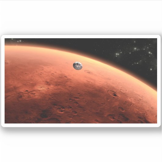 Mars Science Laboratory nadert Mars. Sticker (Voorkant)