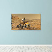 Mars Science Laboratory reist nabij een canyon Canvas Afdruk (Insitu (Houten vloer))