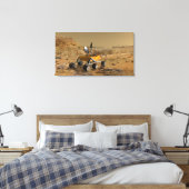 Mars Science Laboratory reist nabij een canyon Canvas Afdruk (Insitu (Slaapkamer))