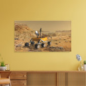 Mars Science Laboratory reist nabij een canyon Canvas Afdruk (Insitu (Woonkamer))