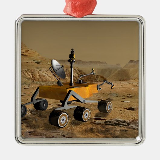 Mars Science Laboratory reist nabij een canyon Metalen Ornament (Voorkant)