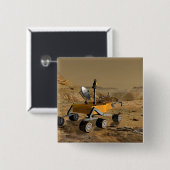 Mars Science Laboratory reist nabij een canyon Vierkante Button 5,1 Cm (Voorkant /achterkant)