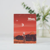 Mars Sciencefiction vintage reisposter Briefkaart (Staand voorkant)