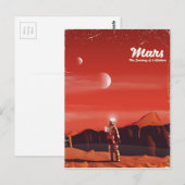 Mars Sciencefiction vintage reisposter Briefkaart (Voorkant / Achterkant)