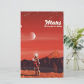 Mars Sciencefiction vintage reisposter Briefpapier (Staand voorkant)