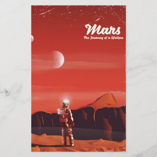 Mars Sciencefiction vintage reisposter Briefpapier (Voorkant)