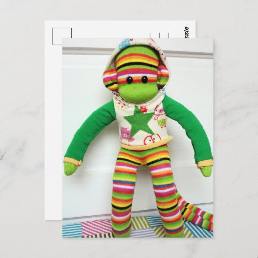 Mars Sock Monkey Post Card - Andre Briefkaart (Voorkant / Achterkant)