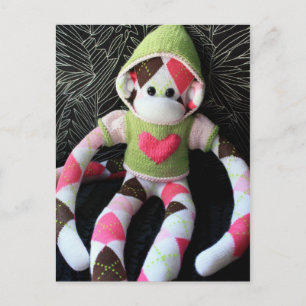 Mars Sock Monkey Post Card - Apple Briefkaart