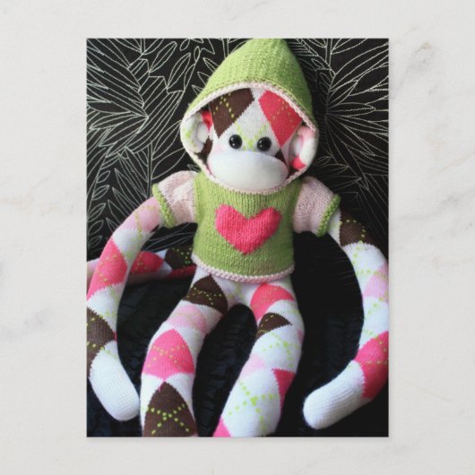Mars Sock Monkey Post Card - Apple Briefkaart (Voorkant)