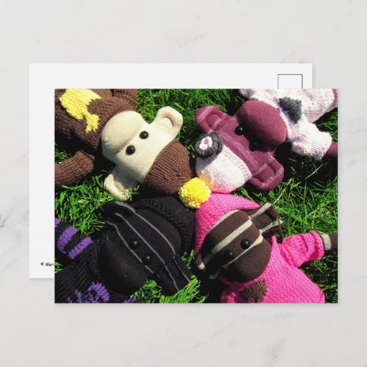 Mars Sock Monkey Post Card Briefkaart (Voorkant / Achterkant)