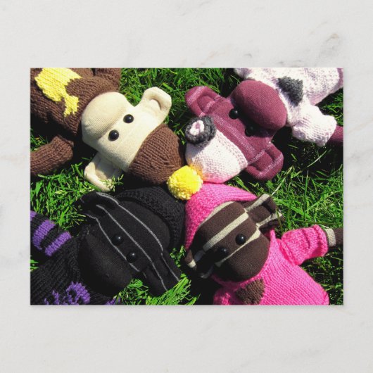 Mars Sock Monkey Post Card Briefkaart (Voorkant)