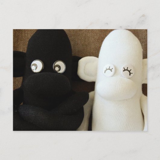 Mars Sock Monkey Post Card - Herman & Lily Briefkaart (Voorkant)