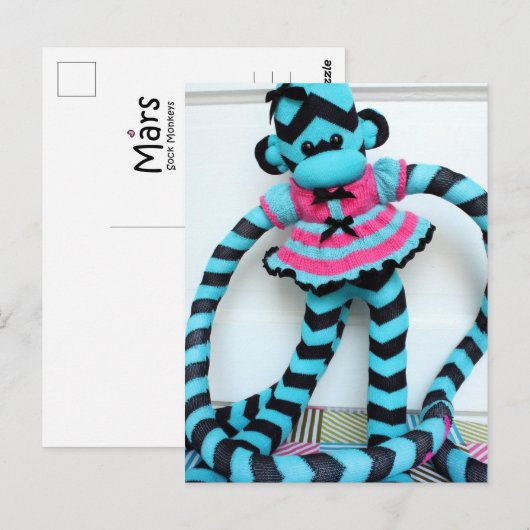 Mars Sock Monkey Post Card - Isis Briefkaart (Voorkant / Achterkant)