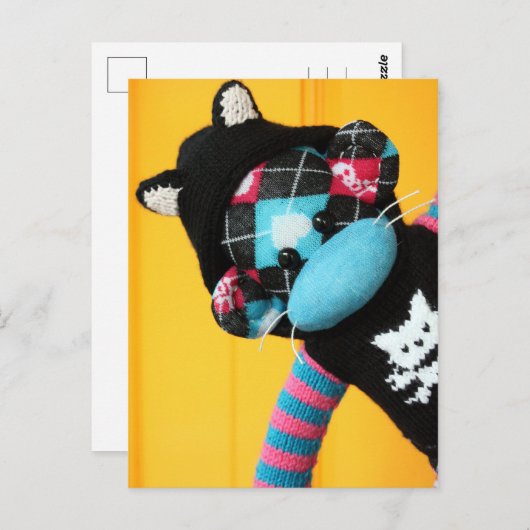 Mars Sock Monkey Post Card - Kit-Kat Briefkaart (Voorkant / Achterkant)
