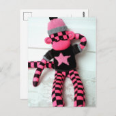 Mars Sock Monkey Post Card - Monique Briefkaart (Voorkant / Achterkant)