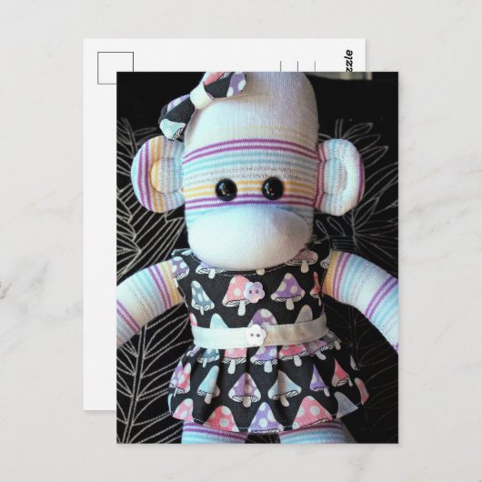 Mars Sock Monkey Post Card - Neve Briefkaart (Voorkant / Achterkant)