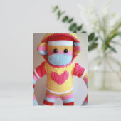 Mars Sock Monkey Post Card - Samantha Briefkaart (Staand voorkant)