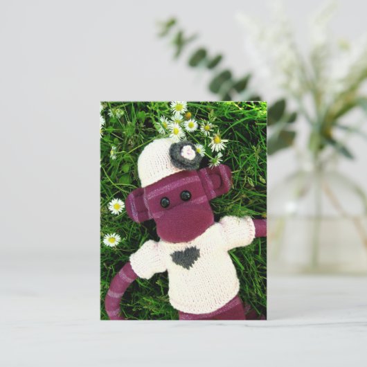 Mars Sock Monkey Post Card - Stella Briefkaart (Staand voorkant)
