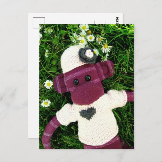 Mars Sock Monkey Post Card - Stella Briefkaart (Voorkant / Achterkant)