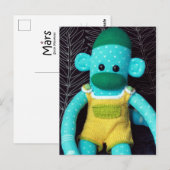 Mars Sock Monkey Post Card - Stuart Briefkaart (Voorkant / Achterkant)