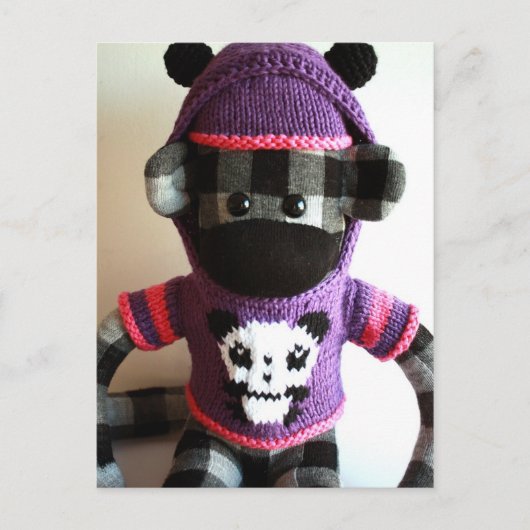 Mars Sock Monkey Post Card - Yuki Briefkaart (Voorkant)
