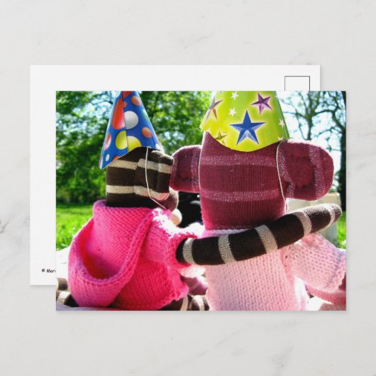 Mars Sock Monkey Post Kaart - Verjaardag (Voorkant / Achterkant)