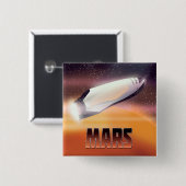 Mars Space poster Vierkante Button 5,1 Cm (Voorkant /achterkant)